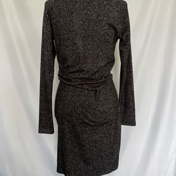 Athleta Charcoal Heathered Side sinched Long Sleeves Dress Coverup - Picture 2 of 8